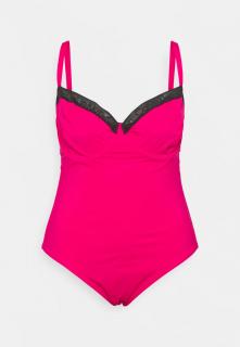 Dámské jednodílné plavky Calvin Klein Royal Pink Plus Size Velikost: 3XL