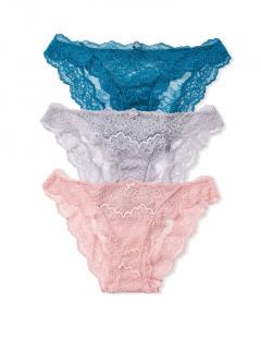 Dámské krajkové kalhotky Victoria's Secret 3 pack brazilky Velikost: XS