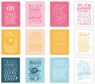 CITÁTY PRO LEPŠÍ DNY/ barevné kartičky - motivační citáty