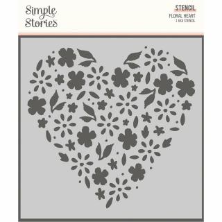 Plastová šablona - HAPPY HEARTS / Floral Heart