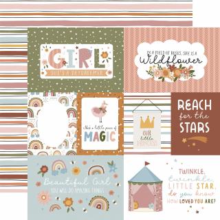 Scrapbook papír - DREAM BIG LITTLE GIRL / Multi Journaling Cards
