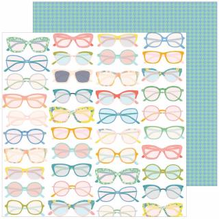 Scrapbook papír - FLOWER MARKET / Glasses