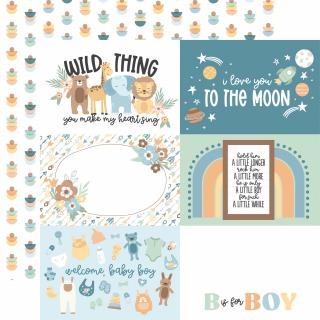 Scrapbook papír - OUR BABY BOY / 6 X4  Journaling Cards