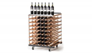 Pojízdný stojan na víno RAXI s kapacitou 112 lahví