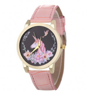 Dámské hodinky s jednorožcem - 2 Barvy Barva: Růžový
