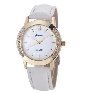 Dámské kožené hodinky Geneva Elegance - 4 barvy Barva: Bílá