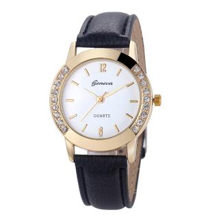Dámské kožené hodinky Geneva Elegance II - 5 barev Barva: Černá