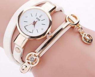 Dámské kožené hodinky Kreativita - 5 barev Barva: Bílá