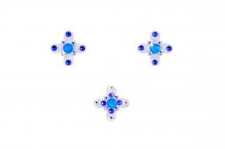 Dámské šperky na tělo stříbrné Křížky- 7 Barev Barva: Modrý