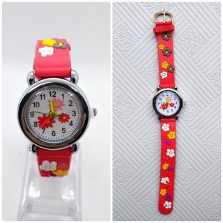 Dětské květinové hodinky - 2 barvy Barva: Červené