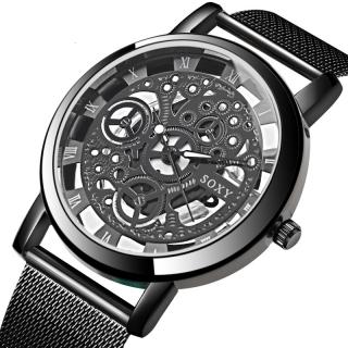 Extravagantní unisex kovové hodinky - 3 barvy Barva: Černá