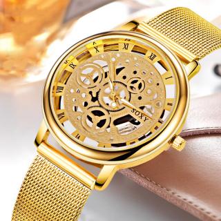 Extravagantní unisex kovové hodinky - 3 barvy Barva: Zlatá
