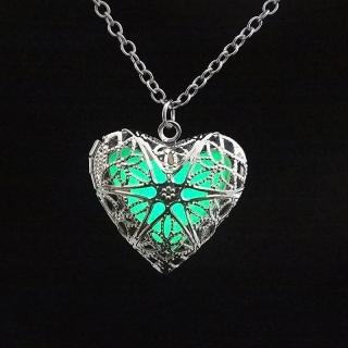 náhrdelník Svítící srdce Barva: Zelený