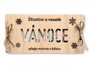 Dřevěná obálka na peníze - Vánoce