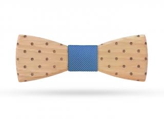 Dřevěný motýlek Dub Dots Typ stužky: Světle modrá s puntíky