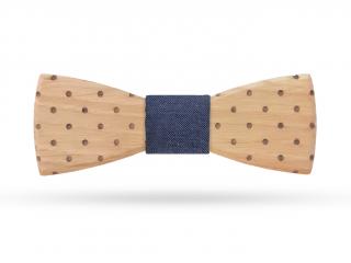 Dřevěný motýlek Dub Dots Typ stužky: Tmavě modrá