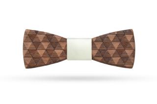 Dřevěný motýlek Ořech Triangle Typ stužky: Sametově bílá