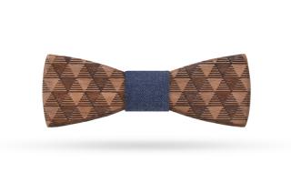 Dřevěný motýlek Ořech Triangle Typ stužky: Tmavě modrá