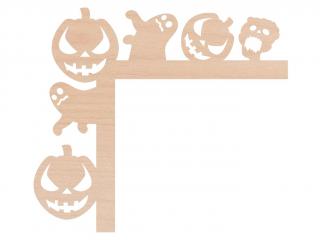 Halloween dekorace na dveře - Dýně a duch Rozměr: 40x35 cm, Vybrat barvu: přírodní, Provedení: levé