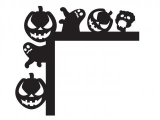 Halloween dekorace na dveře - Dýně a duch Rozměr: 60x53 cm, Vybrat barvu: černá, Provedení: levé