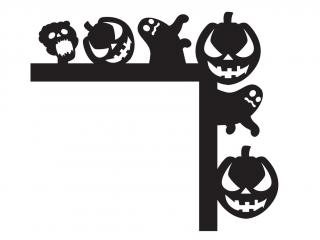 Halloween dekorace na dveře - Dýně a duch Rozměr: 60x53 cm, Vybrat barvu: černá, Provedení: pravé