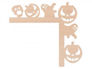 Halloween dekorace na dveře - Dýně a duch Rozměr: 60x53 cm, Vybrat barvu: přírodní, Provedení: pravé