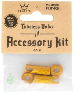 Peaty's X Chris King čepičky ventilku Accessory Kit - GOLD