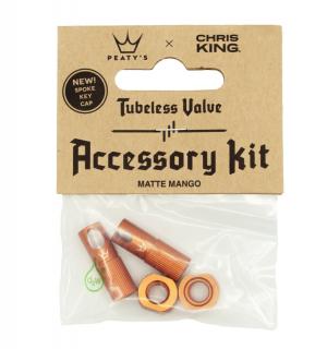 Peaty's X Chris King čepičky ventilku Accessory Kit - Mango