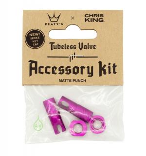 Peaty's X Chris King čepičky ventilku Accessory Kit - Punch Pink