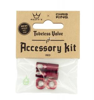 Peaty's X Chris King čepičky ventilku Accessory Kit - RED