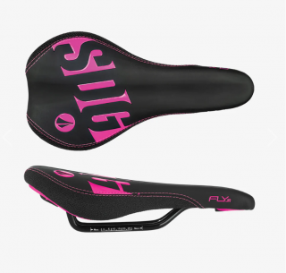 SDG dětské sedlo Fly Junior Steel Rail - Black / Neon Pink
