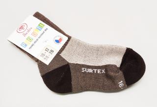 Dětské ponožky Surtex 80% merino Aerobic hnědé Velikost: 14 - 15 cm