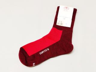 Ponožky Surtex 80% merino pro dospělé SPORT červené Velikost: 3 - 5 (EU 35 - 37)