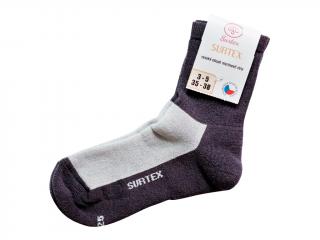 Ponožky Surtex 80% merino pro dospělé SPORT fialová-šedá Velikost: 3 - 5 (EU 35 - 37)