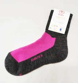 Ponožky Surtex 80% merino pro dospělé SPORT fuchsiové Velikost: 3 - 5 (EU 35 - 37)
