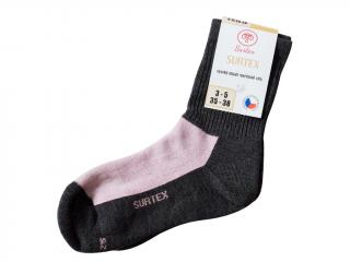 Ponožky Surtex 80% merino pro dospělé SPORT růžové Velikost: 3 - 5 (EU 35 - 37)