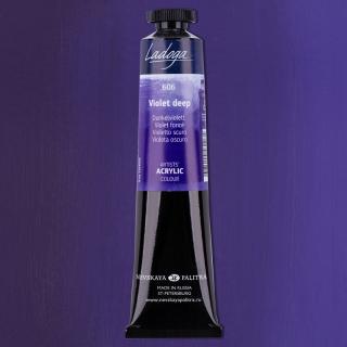 Akrylová barva Ladoga 46ml BARVA: 606 Dark Purple