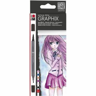 Marabu Aqua pen Graphix - sada 6ks Ma Ke Manga