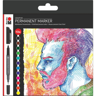 Marabu Permanent Marker Graphix 12ks
