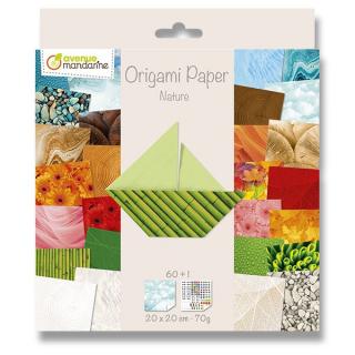 ORIGAMI PAPER NATURE, 20x20cm, 60+1ks, 70g/m2