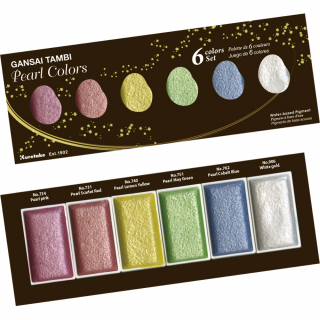 Perleťové akvarelové barvy KURETAKE GANSAI TAMBI