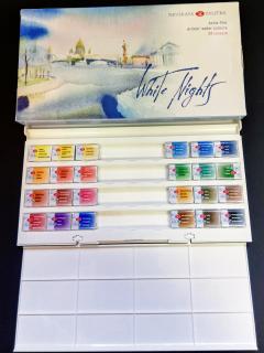White nights - akvarelové barvy - sada 24 ks, plast