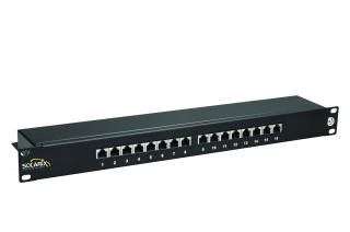 Patch panel Cat 5E STP 16 x RJ45 černý 1U SOLARIX