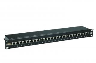 Patch panel Cat 5E STP 24 x RJ45 černý 1U SOLARIX