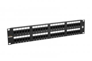 Patch panel Cat 5E UTP 48 x RJ45 150MHz černý 2U SOLARIX