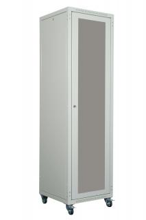Rozvaděč skládaný 19 , LC-05+, 15U, 600x600, šedý, skleněné dveře