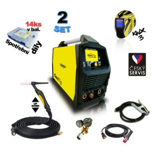 GeniTig® 210DC LCD s 4 m hořákem, kuklou KWX3 a redukčním ventilem  + rukavice TIG ZDARMA