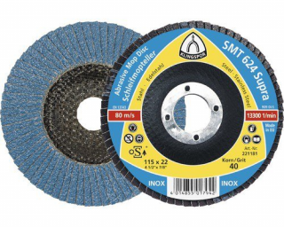Lamelový kotouč 150 zirkon P40/P60/P80 - KLINGSPOR - doprodej tvar.: kónický, zrnitost+: 40
