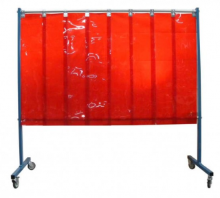 Mobilní stěna s lamelami 2mm TransFlex délka plochy: červenooranžová, díl zástěny: komplet zástěna s rámem