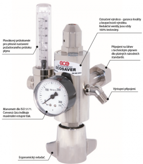 Redukční ventil Argon ECOSAVER  + 3 roky záruka
